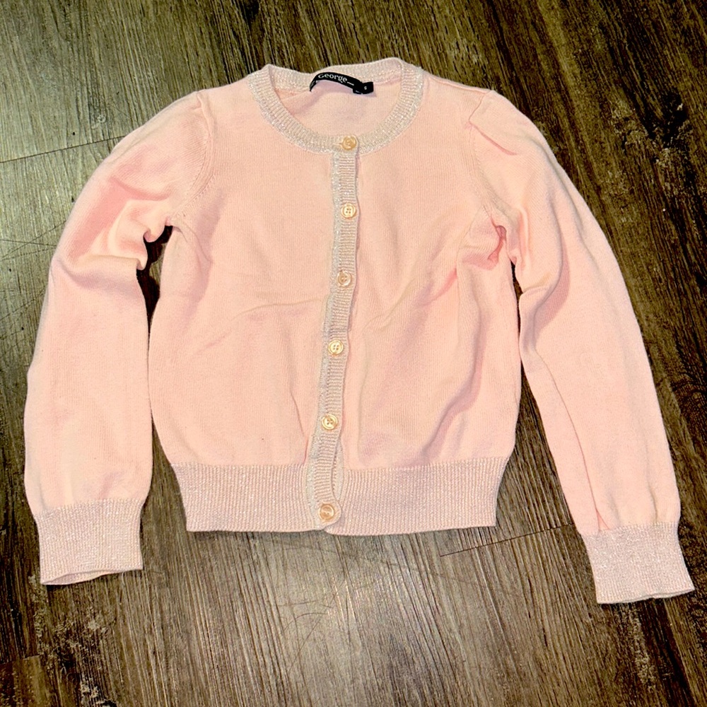 Excellent condition George pink kid cardigan. Age 6